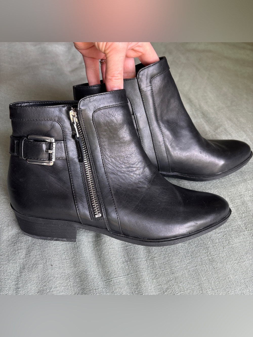 Lauren Ralph Lauren Women’s Boots 10 Leather Shelli Ankle Pointed Toe Black